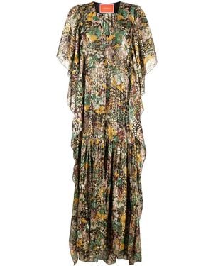 La DoubleJ Ruffled Jacquard Maxi Dress - Metallic