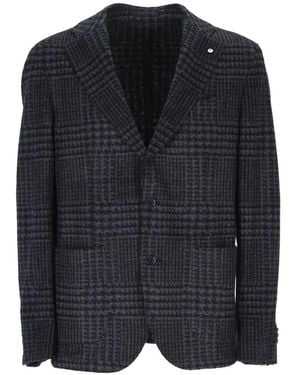 L.B.M. 1911 Veste Boutonnée À Carreaux - Black