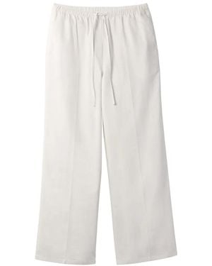 Calvin Klein Drawstring Wide-Leg Trousers - White