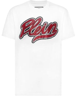 Philipp Plein Strass Signature T-Shirt - Red