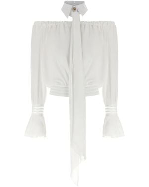 Elisabetta Franchi Off-The-Shoulder Blouse - White