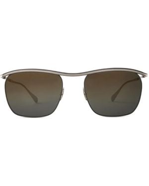 Mr. Leight Titanium-Frame Rectangle Sunglasses - Metallic