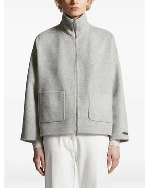 Peserico Ribbed-Panel Gilet - Grey