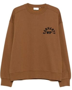Carhartt Logo-Embroidered Sweatshirt - Brown