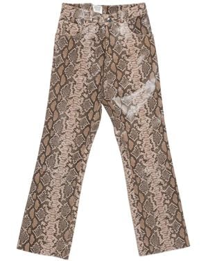 MIDNIGHT RODEO "1968" Snakeskin Print Trousers - Natural