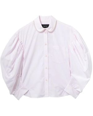 Simone Rocha Embellished Draped-Sleeves Shirt - White