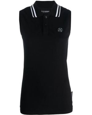 Philipp Plein Sleeveless Polo Shirt - Black