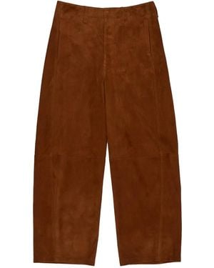 Bimba Y Lola スエードパネル パンツ - ブラウン