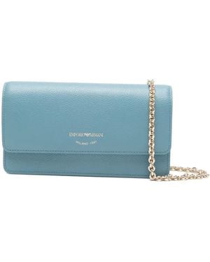 Emporio Armani Chain Leather Clutch Bag - Blue