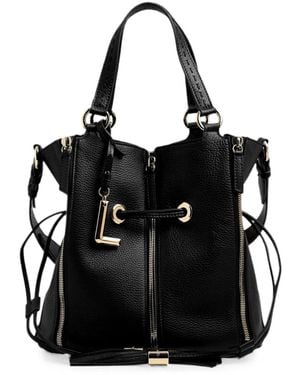 Lancel Medium Premier Flirt Leather Bucket Bag - Black