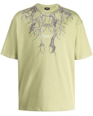 Phobia Lightning-Print Cotton T-Shirt - Yellow