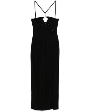 Nissa Hardware-Detailed Midi Dress - Black
