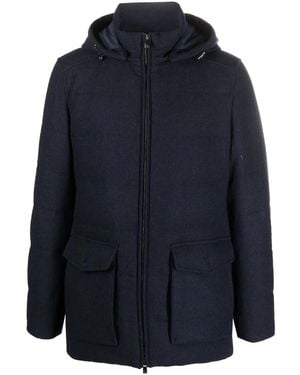 Corneliani Cargo-Pocket Cashmere Padded Jacket - Blue