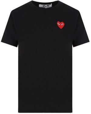 COMME DES GARÇONS PLAY Heart-Appliqué T-Shirt - Black