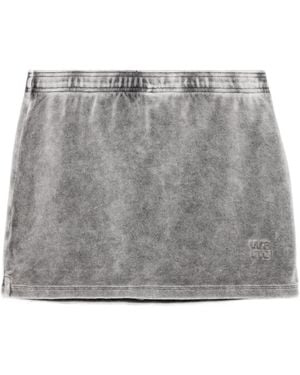 Alexander Wang Embossed-Logo Mini Skirt - Grey