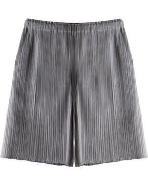 Pleats Please Issey Miyake Lucid Pleats Elastic-waist Shorts - グレー