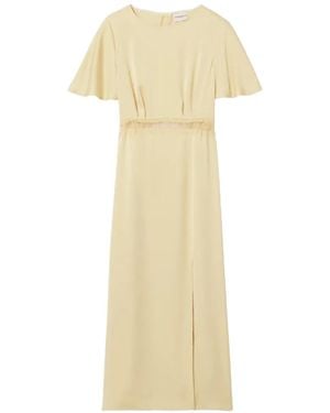 Claudie Pierlot Lace-Trim Open-Back Midi Dress - White
