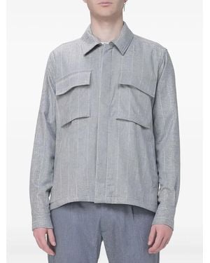 Eleventy Chemise Rayée À Poche Poitrine - Grey