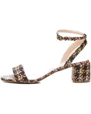 Poche Paris Geometric-Patterned Block-Heel Sandals - Black