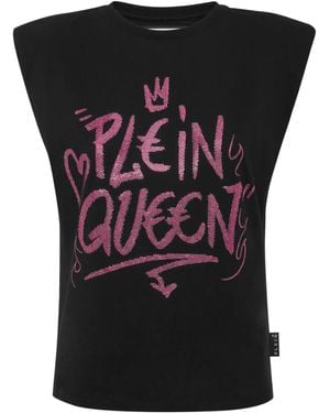 Philipp Plein Pure Crystals-Embellished Sleeveless T-Shirt - Black