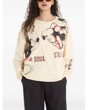 Desigual X Mickey And Minnie Mouse Graphic-Print Sweatshirt - Natural