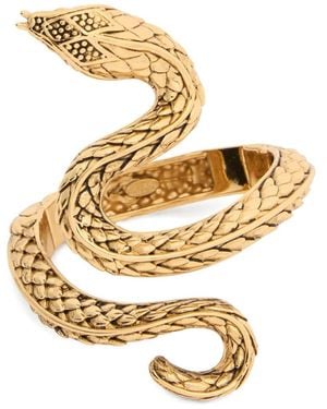 Roberto Cavalli Antiqued Snake-Effect Bangle - Metallic