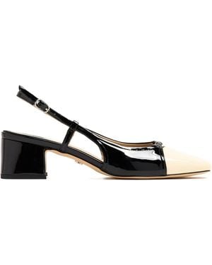 Sam Edelman 50Mm Tarra Two-Tone Patent Slingback Pumps - Black