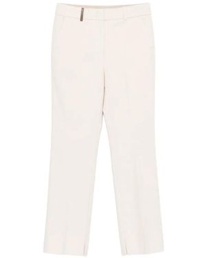Peserico Pantalon À Ourlet Fendu - White
