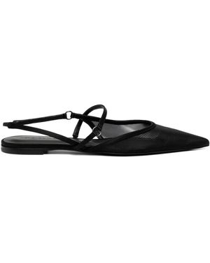 Nensi Dojaka Pointed-Toe Flat Court Shoes - Black
