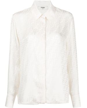 Fendi Silk Ff Shirt - White