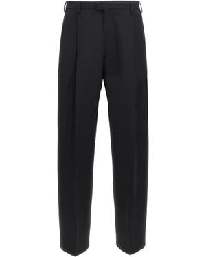 Marni Straight Leg Wool Blend Trousers - Black