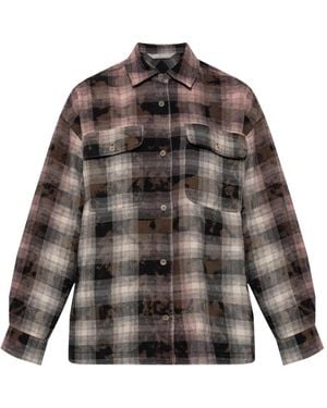 Palm Angels Checked Pocket Shirt - Brown