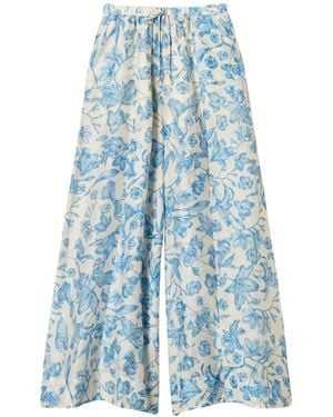 Twinset Floral-Print Palazzo Trousers - Blue