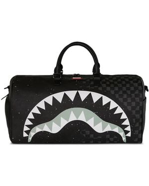 Sprayground Deep Space Drip Shark Checkerboard Holdall - Black