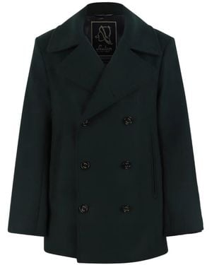 Sealup Double-Breasted Coat - Black