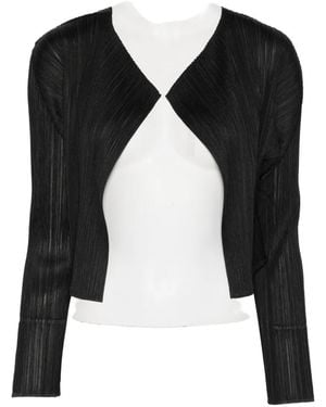 Pleats Please Issey Miyake Pleated Long-Sleeve Jacket - Black