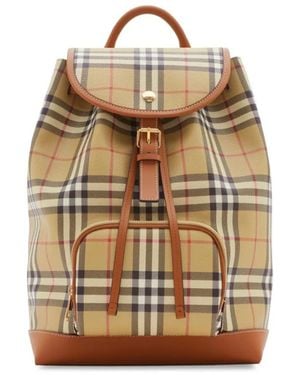 Burberry Check Backpack - Natural