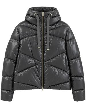 Herno Quilted Hooded Jacket - Black