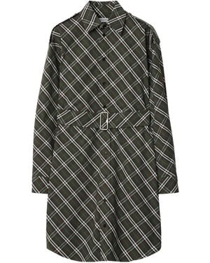 Burberry Kariertes Hemdkleid - Grau