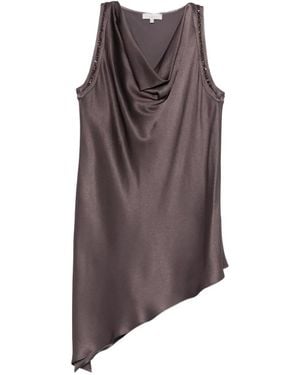 Antonelli Becky Embellished Cowl-Neck Blouse - Brown
