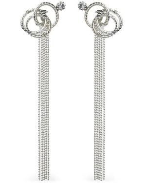 Peserico Pendientes Con Apliques De Cristal - Blanco