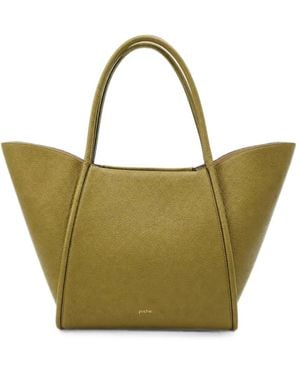 Poche Paris Grainy Leather Tote Bag - Green