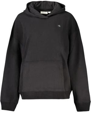 Calvin Klein Logo-Patch Oversized Hoodie - Black