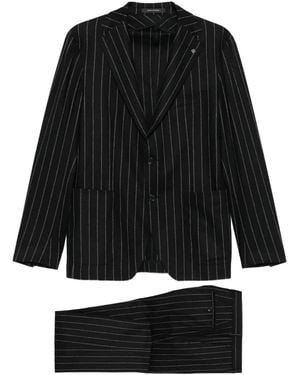 Tagliatore Pinstripe Suit - Black