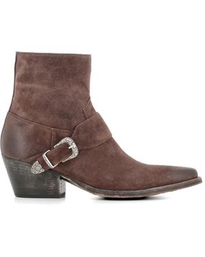 Sartore Botas de ante con hebilla - Marrón