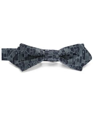 Corneliani Abstract-Pattern Silk Bow Tie - Blue