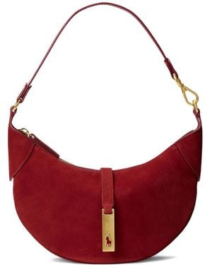 Polo Ralph Lauren Polo Id Suede Mini Shoulder Bag - Red