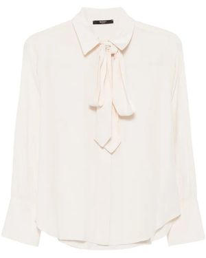 Seventy Pussy-Bow Long-Sleeve Blouse - White