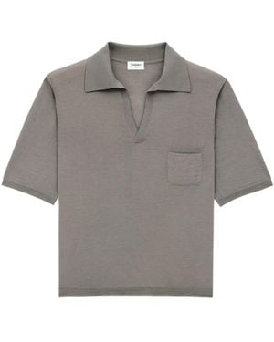 Saint Laurent Wool Polo Shirt - Grey