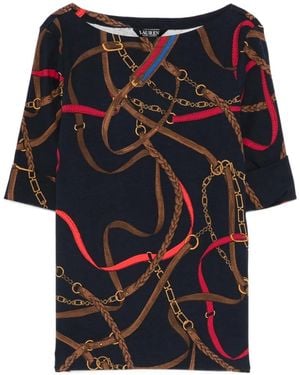 Ralph Lauren Chain-Print T-Shirt - Black